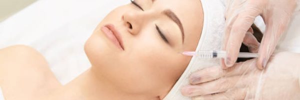 Anti wrinkle surgery. Beauty young woman injection. Facial treatment.